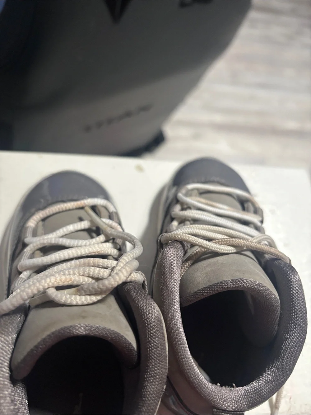 Jordan Kids Grey and White High-Top Sneakers